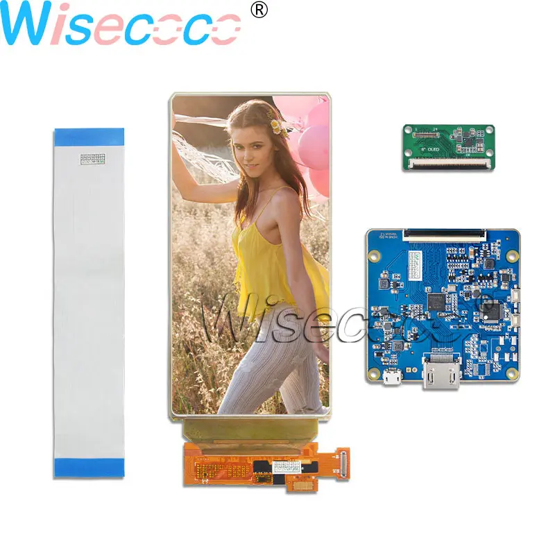 10 шт./лот Wisecoco 6 дюймов Гибкая OLED панель 2160*1080 ЖК ips дисплей тонкий экран с HDMI к MIPI драйвер платы