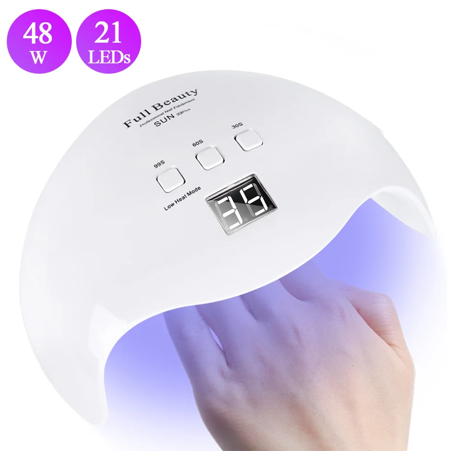 

48W Nail Dryer UV Lamp 21 LEDs Sunlight Nail Lamp Drying All Gel Varnish Polish Smart Nail Art Equipment Manicure BESUNX9Plus