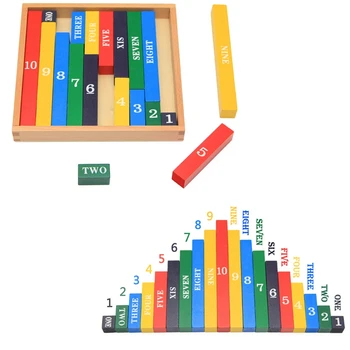 

Montessori Wooden Counting Math Teaching Educational Toy Classic Figure Sticks