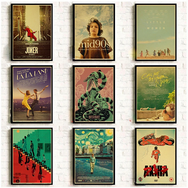 New Update Many kinds of MOVIE Retro Posters Kraft Paper Prints Art Paintings for Room Home Store Decor Wall Stickers