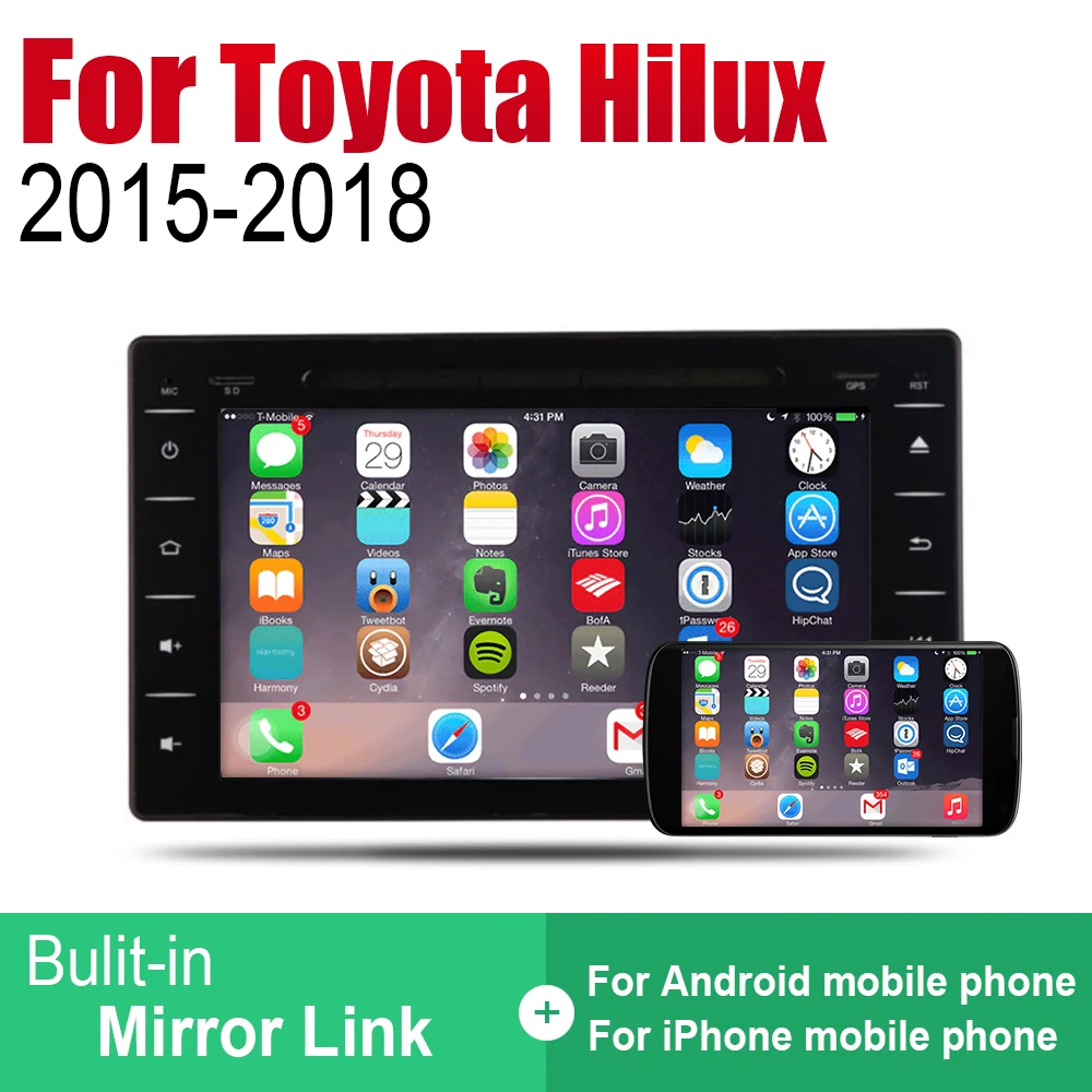 ZaiXi Android автомобильный Радио Стерео GPS навигация для Toyota Hilux 2015 ~ 2018 Bluetooth wifi 2din