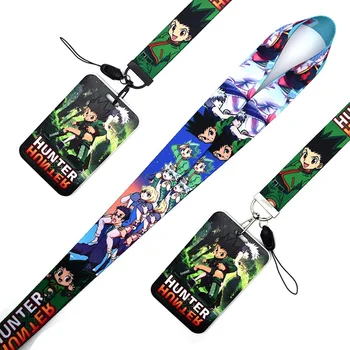 

Anime Hunter X Hunter Keychain Lanyards Id Badge Holder ID Card Pass Gym Mobile Phone USB Badge Holder Key Strap Card Cover