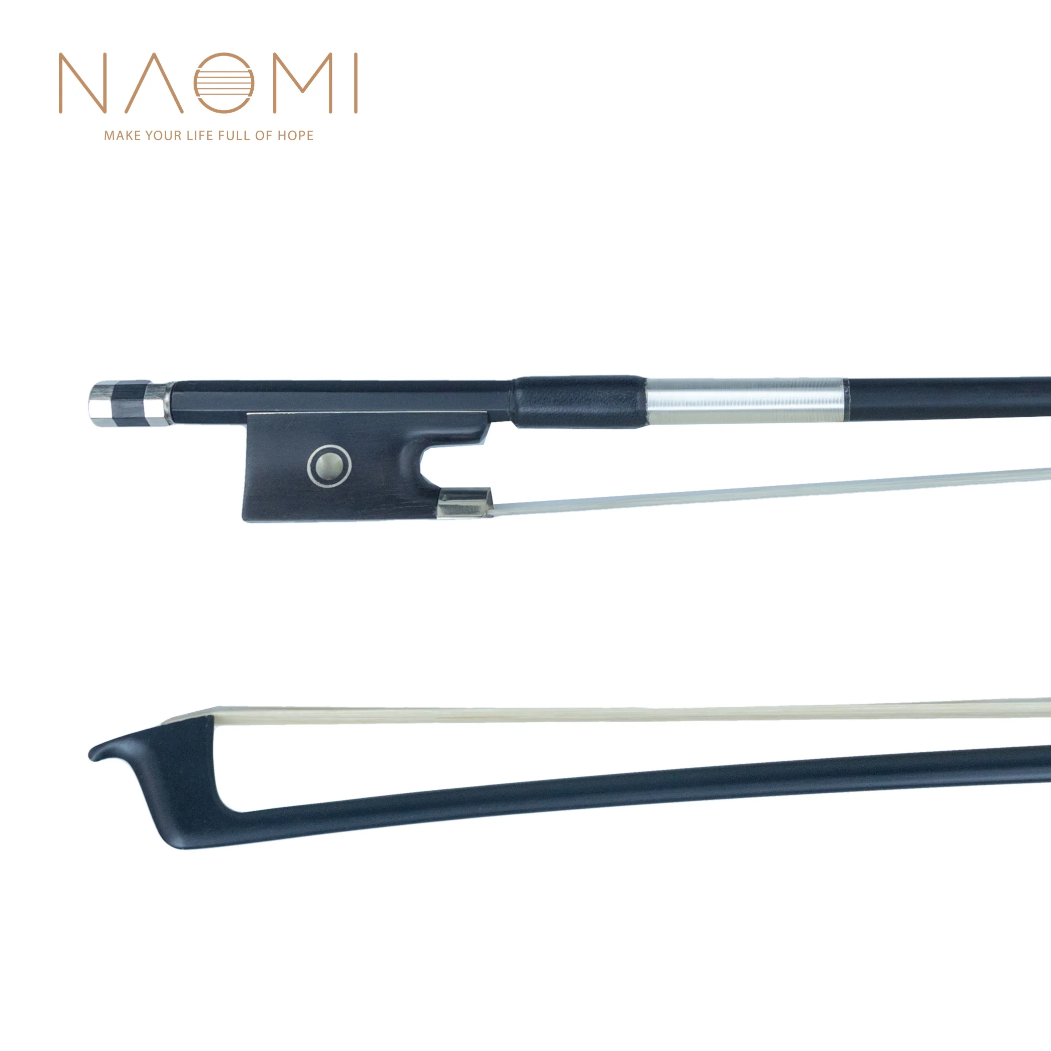 Наоми 4/4 черная скрипка из углеродного волокна лук из углеродного волокна хорошо балансирует конский волос Скрипка Лук аксессуары