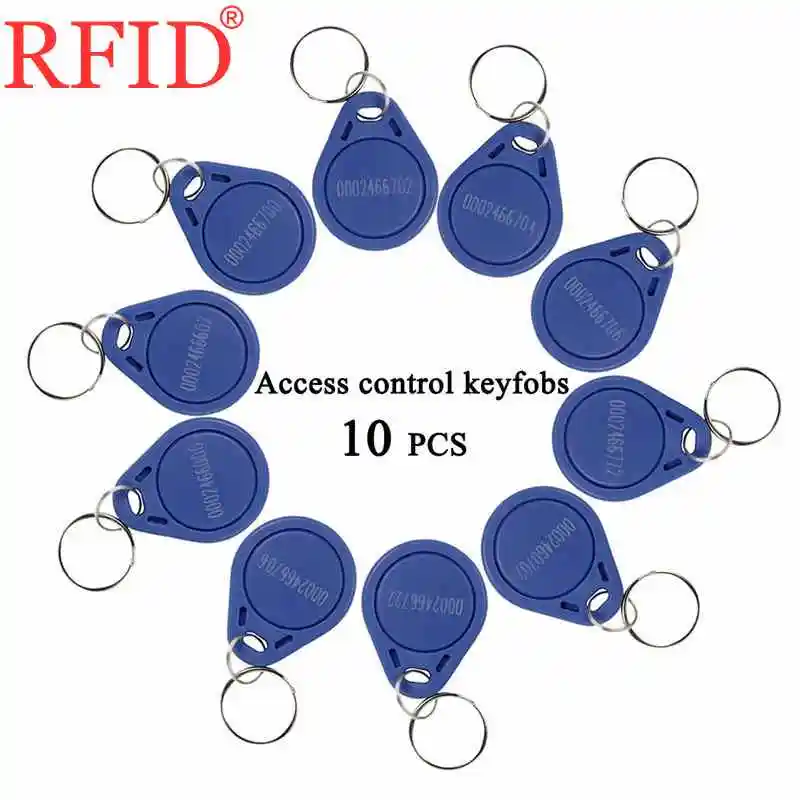 

ID 125KHz TK4100 EM4100 Read Only Key Keyfobs RFID Proximity Keychain Token Tag Waterresist Blue Access Control Card 10pcs