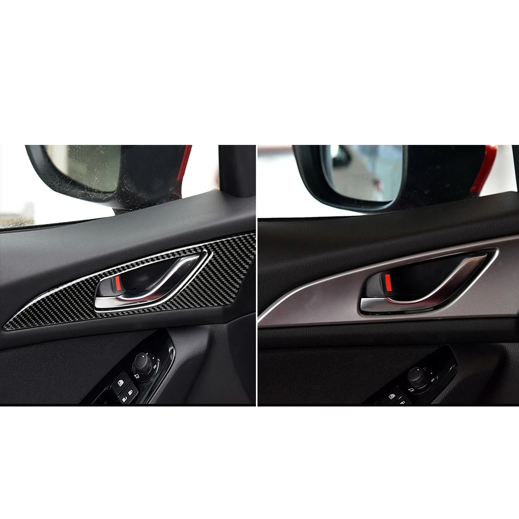 Замена для Mazda 3 Axela- 2 шт./компл. внутренняя дверная ручка панель крышка наклейка из углеродного волокна