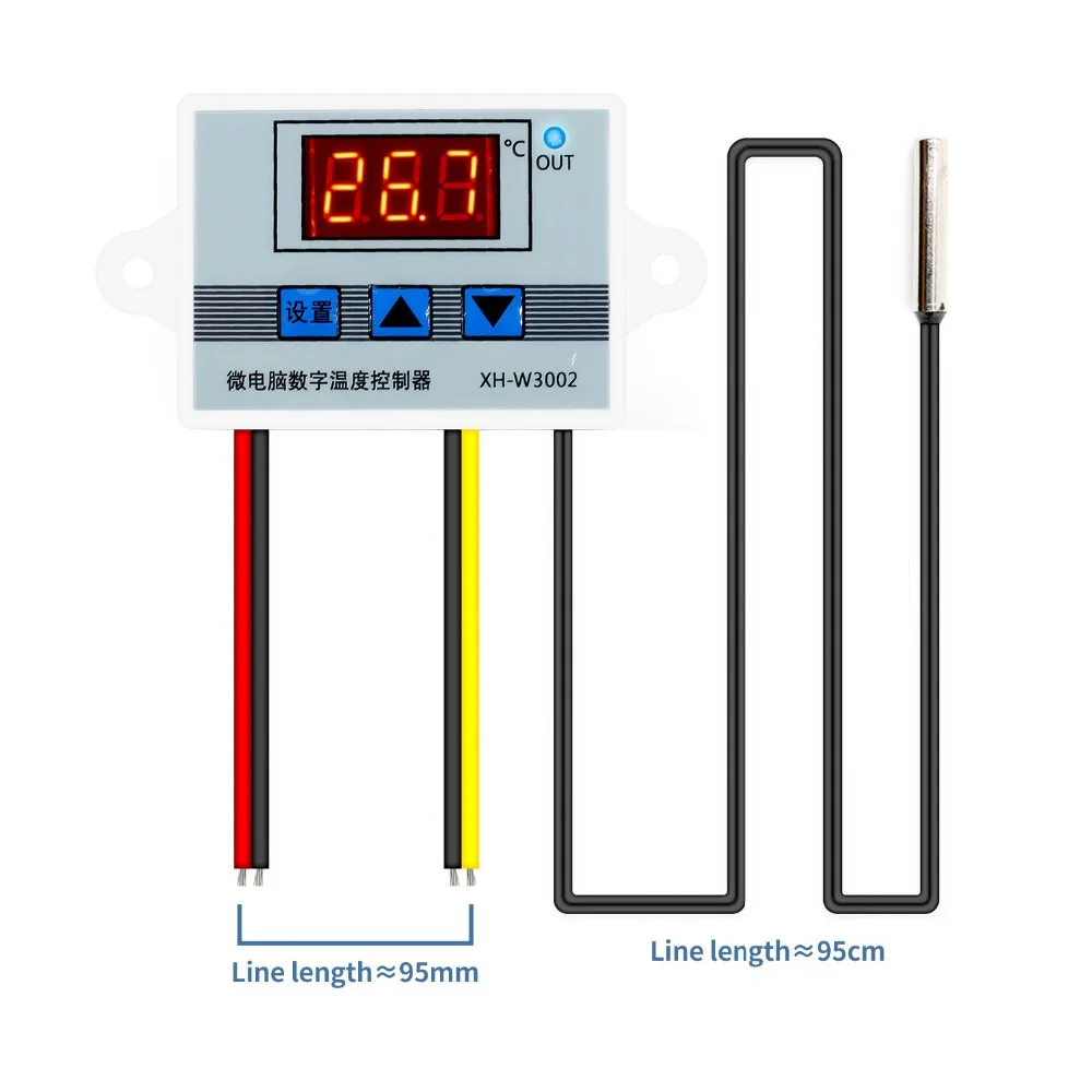 12V 24V 220V Профессиональный W3002 цифровой светодиодный Температура контроллер 10A Термостат Регулятор XH-W3002