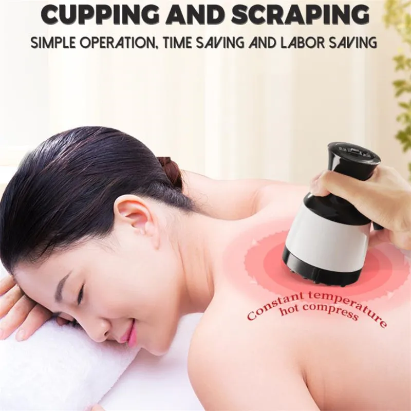 

New Smart Scrape Therapy Scrape Instrument Electric Heating Household Suction Cupping Cup Meridian Dredging Slimming Massage 20#
