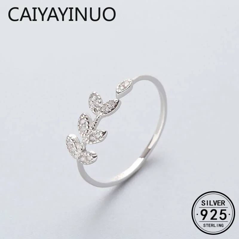 Классическое кольцо CAIYAYINUO с листьями оливкового циркония высокое качество