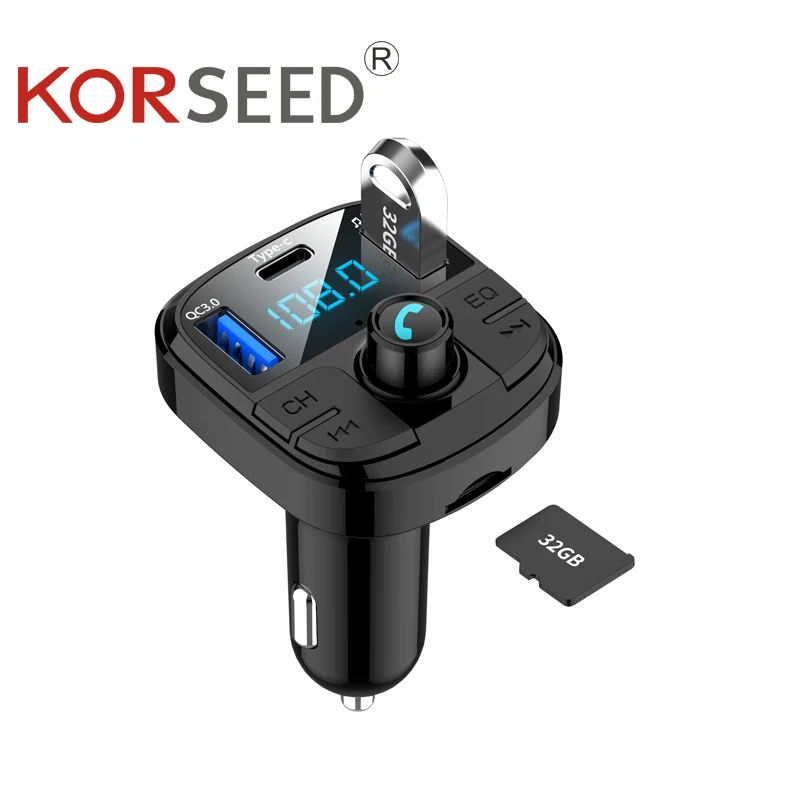 

Car MP3 Bluetooth Player Wireless Bluetooth FM Transmitter USB Interface Fast Charge 3.0 Car Charger
