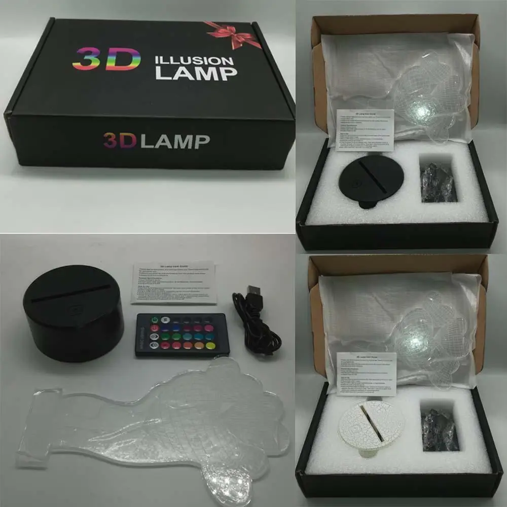 3D-gitarr LED-nattlampor sjufärgad pekskärm visuell kreativ atmosfär små bordslampor julklapp_voghion.com