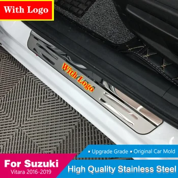 

For Suzuki Vitara 2016-2019 Stainless Steel External Door Sill Scuff Plate Protectors Guards Scuff Plates Step Panel Cover 4pcs