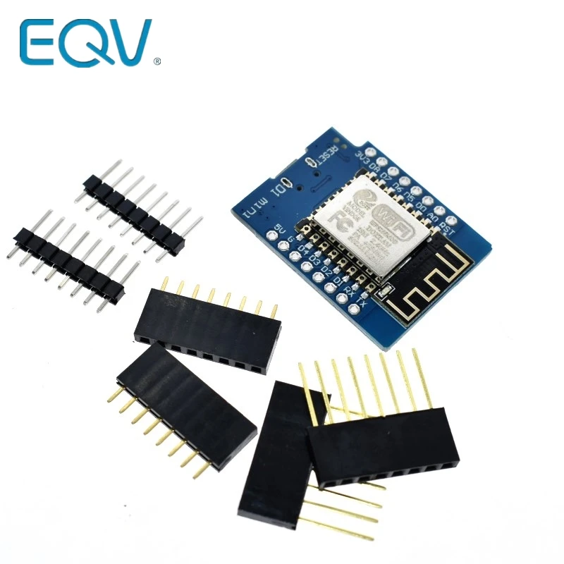 Фото Плата для разработки EQV D1 Mini, ESP8266, ESP-12, ESP-12F, CH340G, CH340 V2, USB, WeMos, Wi-Fi, D1, Mini, NodeMCU, Lua, IOT, 3,3 В, с контактами №2