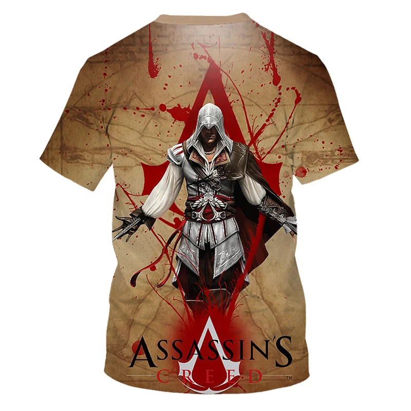 Лето, футболка с 3d принтом Assassin Creed, мужские футболки в стиле хип-хоп, аниме, топы для мужчин, косплей, Рождественская футболка