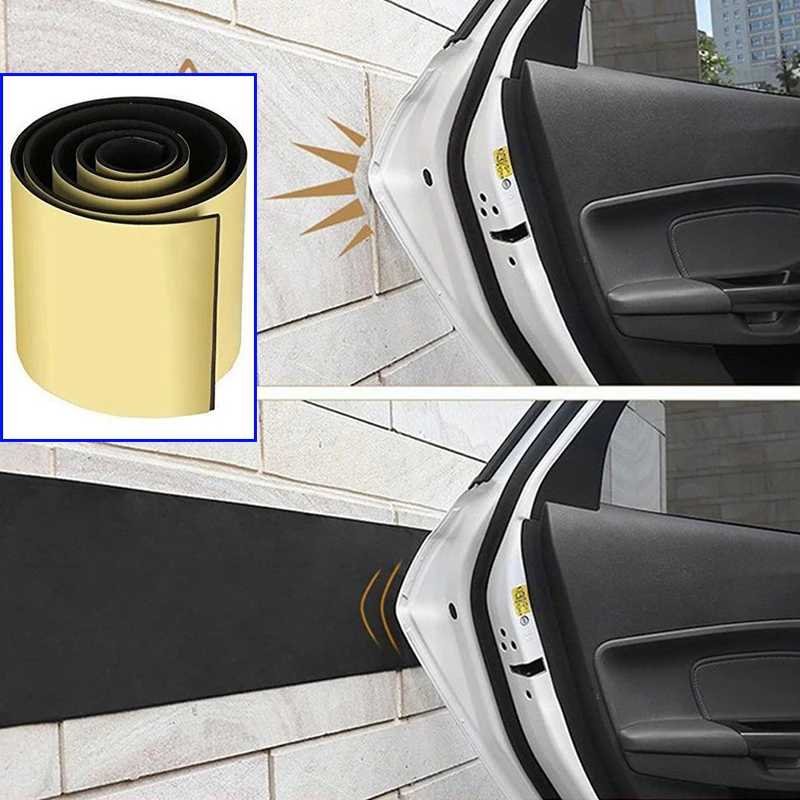 Car Door Protector 250x20cm Garage Wall Safety Guard Bumper Sticker 6mm Rubber Plastic Cotton Sealing Strips