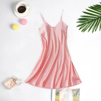 

Sexy Sleepwear Com Decote Em V Cami sola Da Senhora Desgaste Casa Roupao de Banho Camisola Vestido Sleepshirts M-XL
