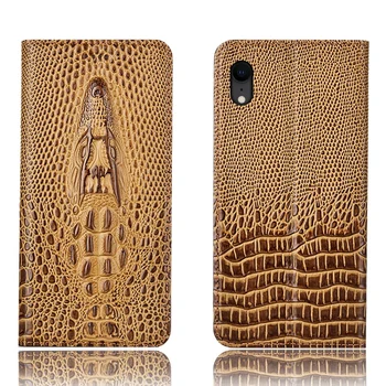 

Crocodile head pattern genuine leather case card slot holder for Apple iPhone XR/iPhone X phone case funda leather back cover