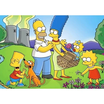 

5D DIY Embroidery Diamond The Simpsons Picture Home Decor Painting Animation Character Full Round Drill Cross Stitch Wall Art