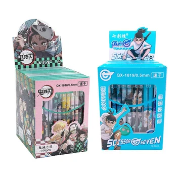 

12Pcs/Box Anime Demon Slayer Kimetsu No Yaiba Kamado Tanjirou Cute Black ink Pen Kawaii Gel Pen Kids Stationery Gift