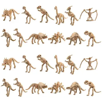 

24pcs Dinosaur Petrifaction Skeletons, Assorted Figures Dino Bones, Educational DXAD