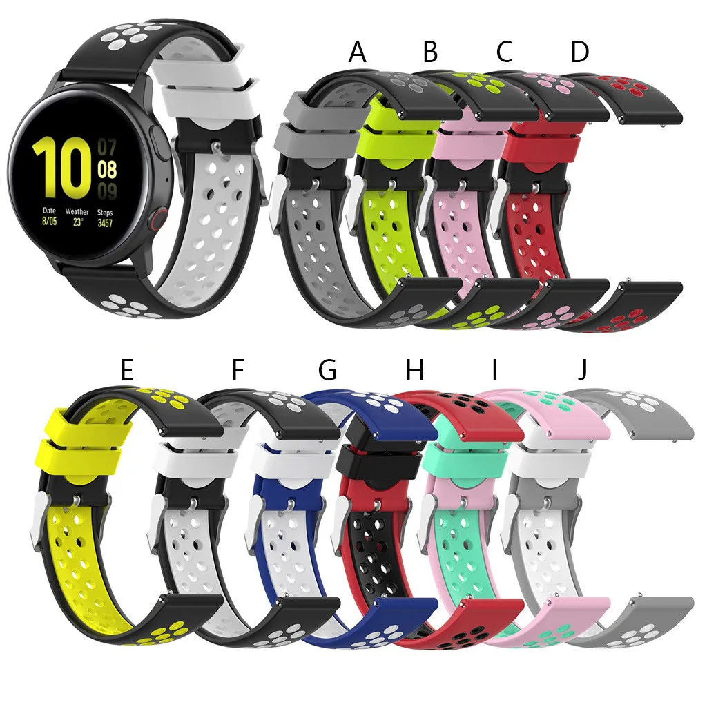 

Silicone Watchband on for Samsung Galaxy Watch Active 2 40mm / 44mm Soft Watch Straps Sports Watchbands bracelets de montre