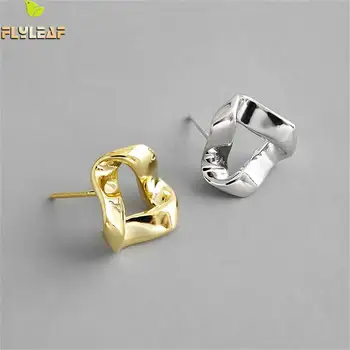 

Flyleaf 925 Sterling Silver Mobius Geometric Triangle Stud Earrings For Women Personalized Lady Fine Jewelry