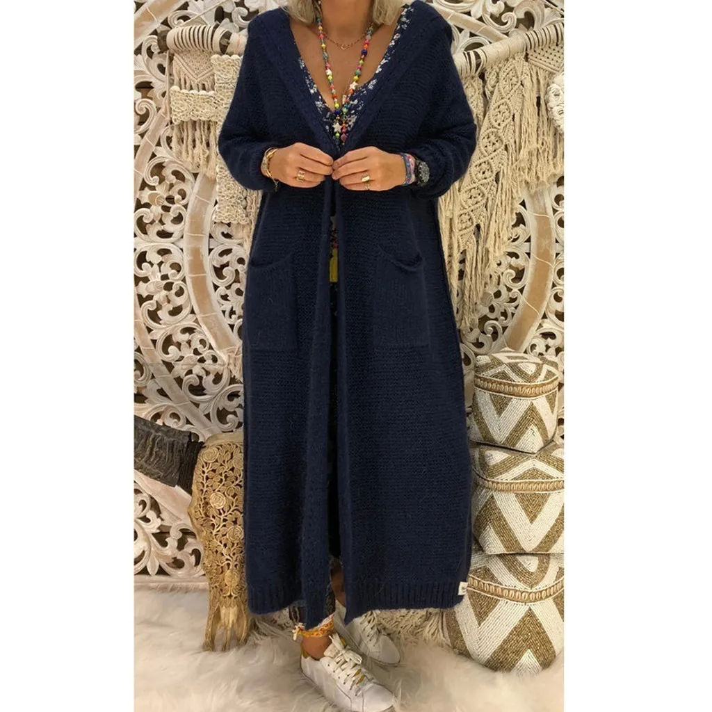 

Long Cardigan Sweater Women Long Sleeve Light weight Casual Knitted Cardigan Sweaters Boho Style sueter mujer invierno 2019