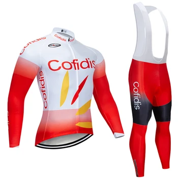 

Winter 2020 TEAM COFIDIS long sleeve cycling jersey 20D Pad bike pants suit Ropa Ciclismo mens Thermal fleece pro bicycling wear Maillot Pants clothing