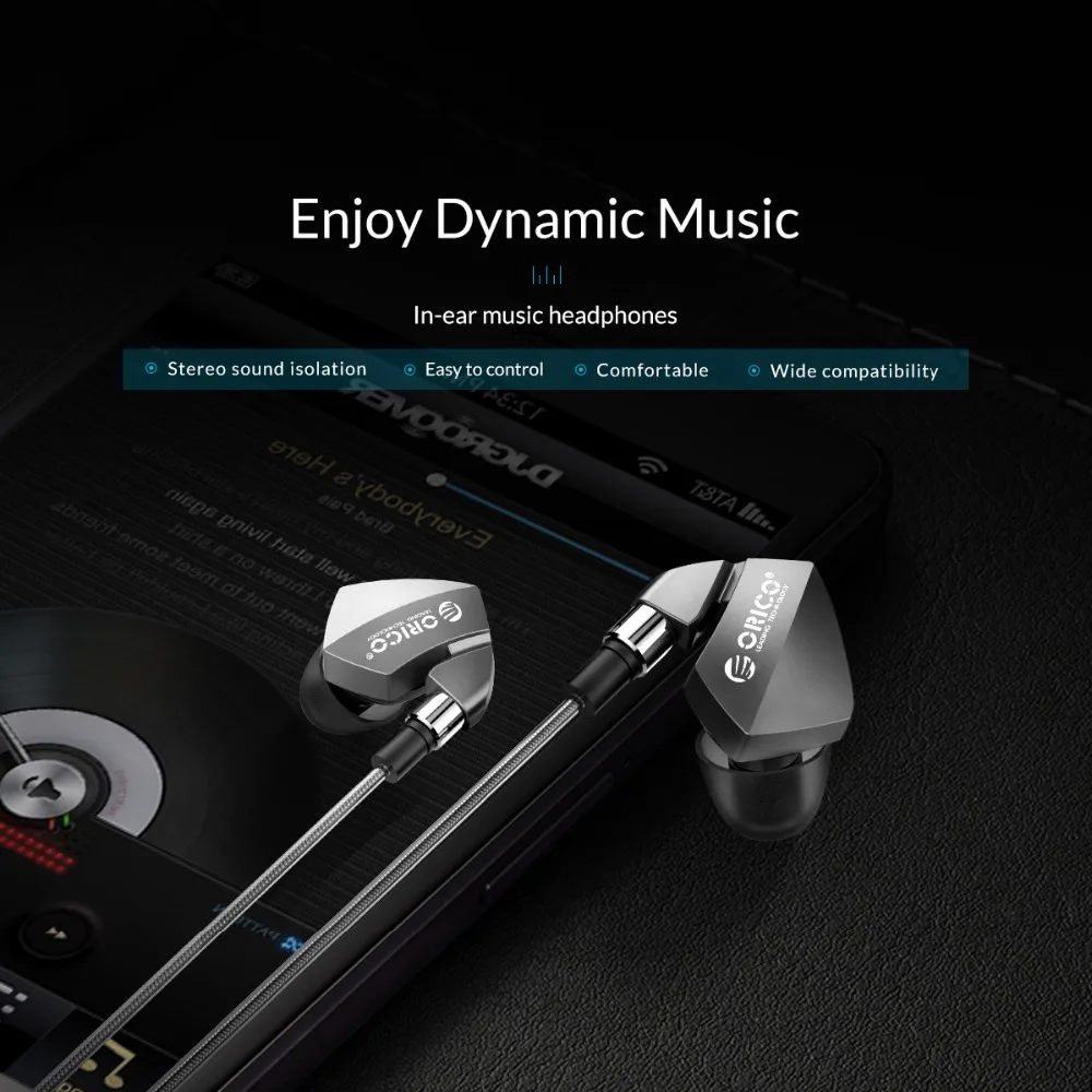  ORICO In Ohr Kopfhörer Sport Musik Stereo Sound Ohrhörer mit Mikrofon Für iphone 6 6s xiaomi kopfhö