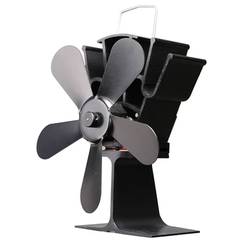 

Fireplace 5Blades Heat Powered Stove Fan Log Wood Burner Quiet Home Fireplace Fan Efficient Heat Distribution