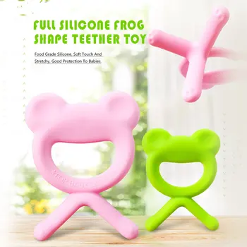 

Baby Teethers Safe Silicone Teething Toys Cartoon Frog Chew Teething Toys