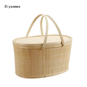 

Diysomes Bamboo Basket Bamboo Basket Basket Egg Basket Zongzi Basket Fruit Bamboo Basket Basket Storage Gift Specialty Packaging