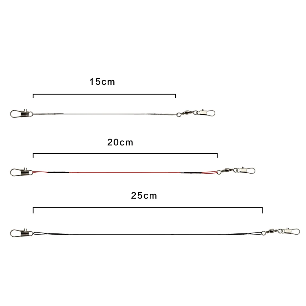 100 Pieces Anti Bite Steel Wire Fshing Lines Leaders with Swivels