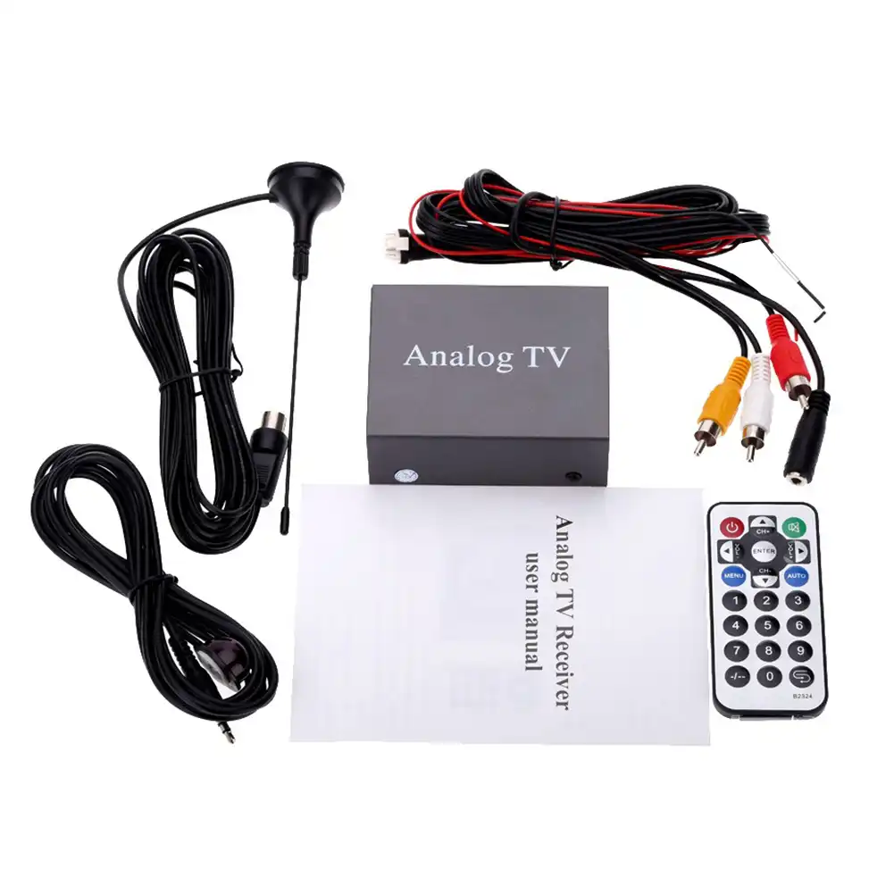 Универсальный ABS 12V автомобиль аналоговый телевизор DVD компьютерной приставки к телевизору приемник с пультом дистанционного управления Управление Авто Мини аналоговый ТВ коробка Декодер каналов кабельного телевидения