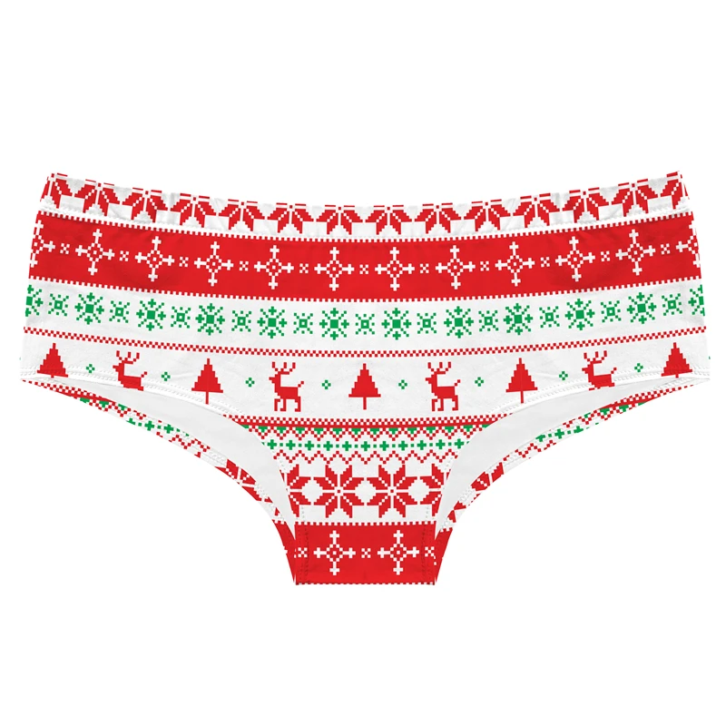 

Cute Christmas Snowflake Print Girly Underwear Sexy Low-Rise Panties Comfortable Seamless Female Briefs Temptation Lingerie
