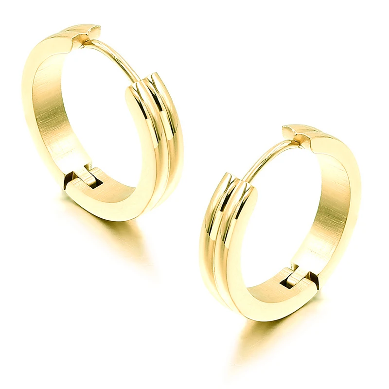

GOKADIMA 4MM Circle Gold Color Hoops Earrings Women Top Quality Stainless Steel Ear Fashion Jewellery