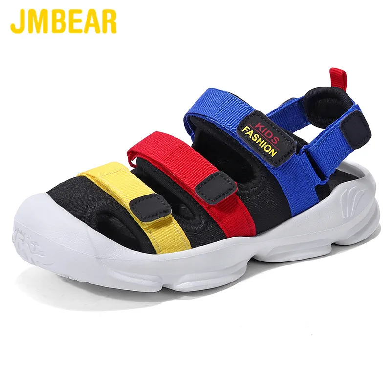 JMBEAR children's shoes fashion color matching ribbon sandals summer new non-slip outdoor beach | Мать и ребенок