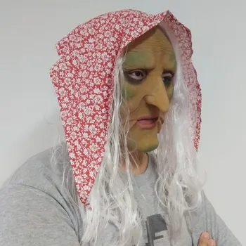 

Scary Mask Real Mask Old man Horror Halloween Masks Vampire terror realista realistic maska Party Evil witch sorceress