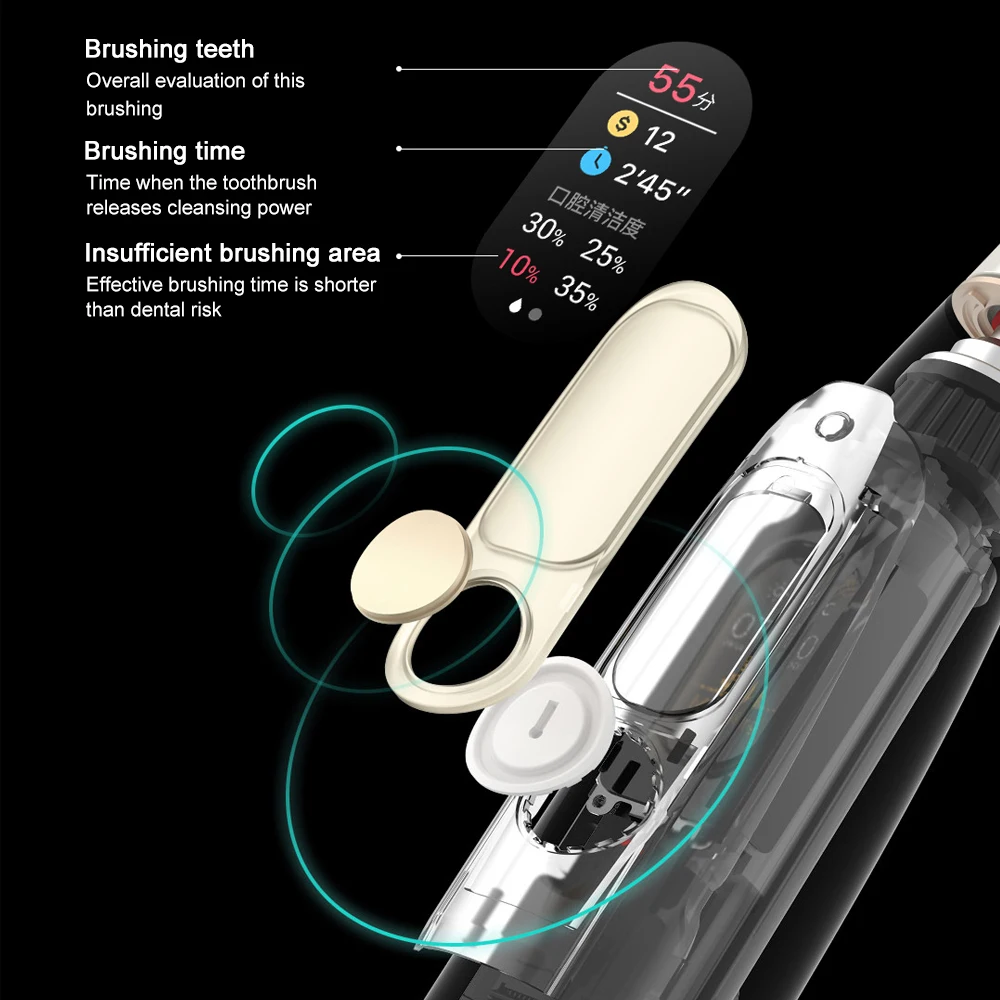 Xiaomi mijia Oclean X умная электрическая зубная щетка Смарт сенсорный экран звуковая электрическая зубная щетка перезаряжаемая Водонепроницаемая зуб для взрослых