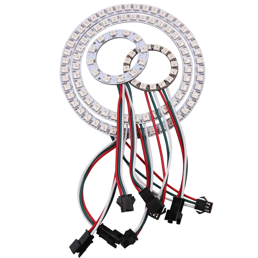 Пиксельное кольцо Адресуемых Светодиодный модули DC5V WS2812B SK6812 RGB Полноцветный круглый СВЕТОДИОДНЫЙ круг 1 шт. 16/35/45 светодиодный s