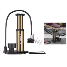 Велосипедный насос для верховой езды, манометр из алюминиевого сплава, ножная педаль, портативный напольный воздушный насос, внешний шланг, подходит для наружного велосипедного инструмента