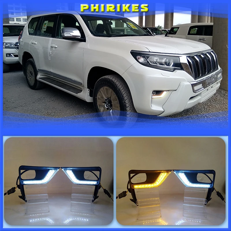 2PCS LED Daytime Running Light For Toyota Land Cruiser Prado 2018 Car