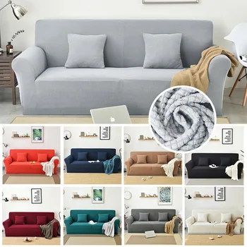 

Velvet Sofa Covers for Living Room Solid Sectional Sofa Cover Elastic Couch Cover Home Decor Fundas Sofa Slipover Top Quality