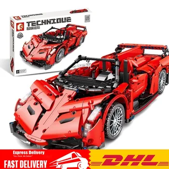 

In Stock 1213PCS 701942 Technic Racing Car Series Red Sports Car 1:14 Vehicle Model Building Blocks Bricks Boy Toy Birthday Gift