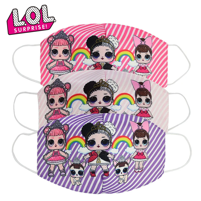 

2020 LOL Surprise Dolls Original Anime Washable Cotton Masks Dustproof Breathable Anti-haze Sunscreen LOL Dolls Girls Mask Gift