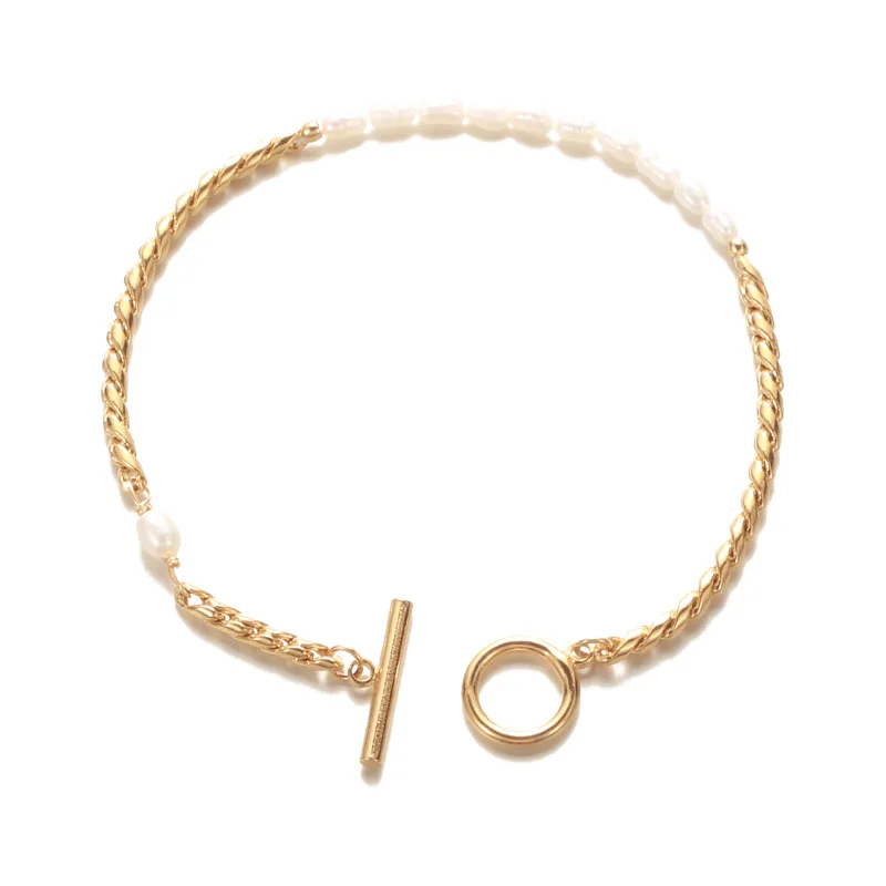 WT-B306 Fashion Freshwater Pearl Bracelets with 24k gold electroplated  Office style Pearl Connector link & chain Bracelets Gift - AliExpress