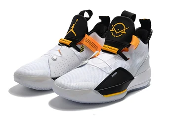 

Nike Air Jordan XXXIII Men Basketball Shoes Male Outdoor Sports Shoes AJ33 High-end Leisure Sneakers White-black-yellow 40-46
