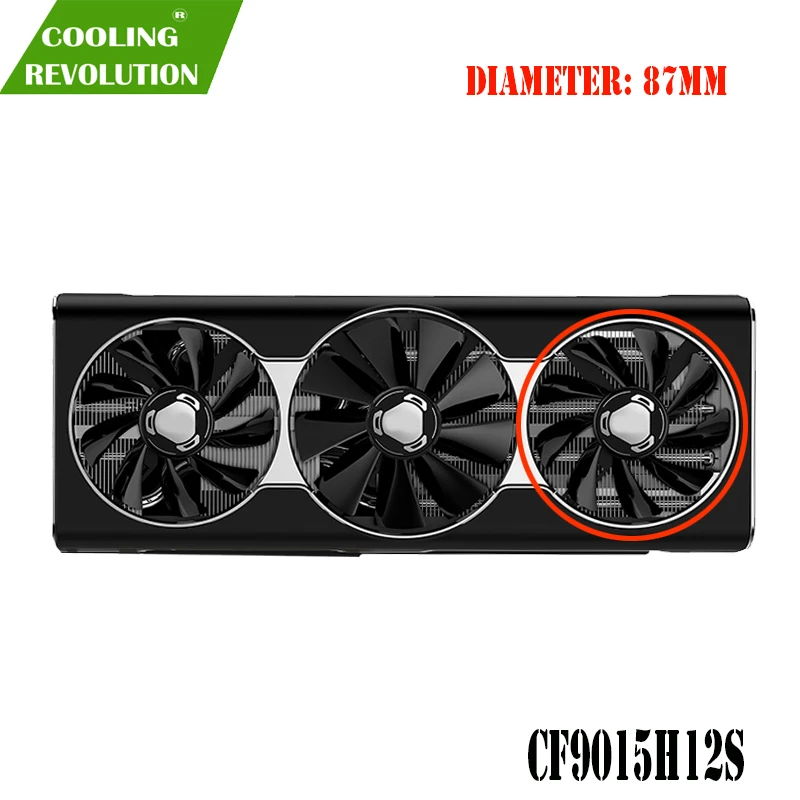 Placa Gráfica para Xfx Radeon rx 5700 xt Thicc Iii Ultra Rx57xt8tbd8 Cf9015h12s Cf1015h12s Dc12v fã da - Imagem 2
