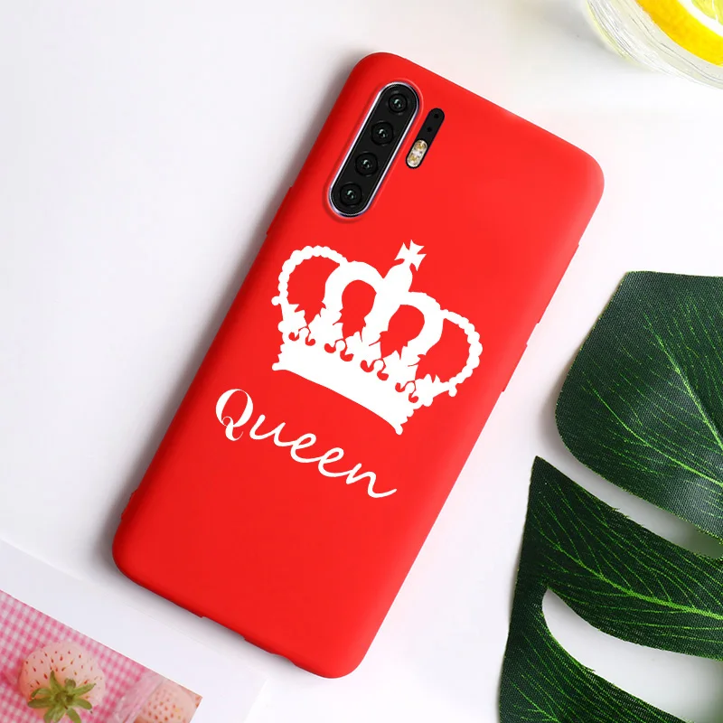 Чехол для телефона King queen Crown для huawei Honor 8S 10 20 Play 8A V10 V20 9 Lite 6A 7X сплошной карамельный цвет Мягкий ТПУ полный Чехол - Цвет: Red I048