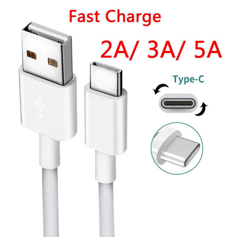 5 шт. USB кабель зарядное устройство 1 м 2A 3A Type C Micro V8 кабели для передачи данных Samsung