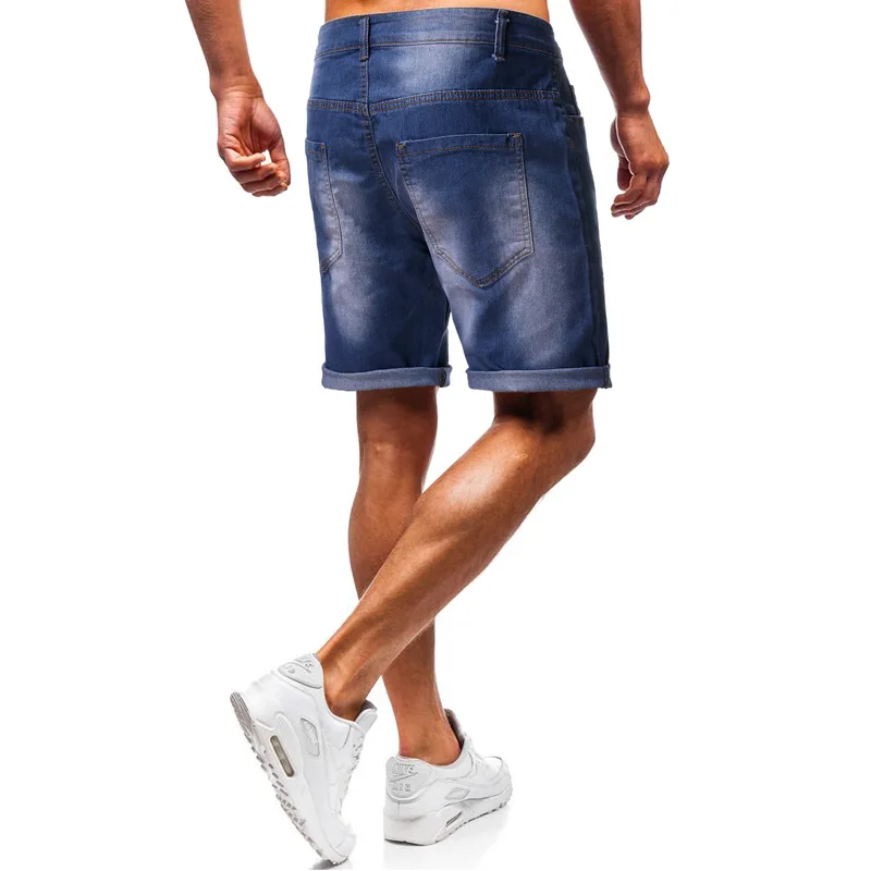 גברים של אופנה חדשה מקרית ripped אור צבע סדרת כחול ניגודיות slim מכנסי קיץ מכנסיים XL